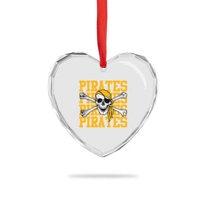 Retro Pirates Heart Crystal Glass Ornament Vintage Retro Skull Crossbones Baseball Fans TS10 Print Your Wear