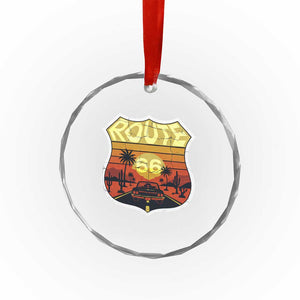 Retro Route Highway 66 Crystal Glass Ornament Vintage Americana Road Trip TS12 Print Your Wear