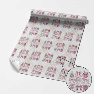 Retro Santa Claus Pink Coquette Bow Wrapping Paper Roll Festive Xmas Vibe TS02 Christmas Plaid Print Your Wear