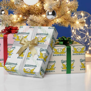 Retro Savannah Baseball Est. 2016 Wrapping Paper Roll Funny Banana and Ball Vintage Sports TS02 Print Your Wear