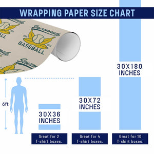 Retro Savannah Baseball Est. 2016 Wrapping Paper Roll Funny Banana and Ball Vintage Sports TS02 Print Your Wear