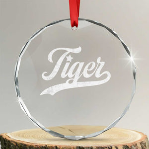 Retro Script Tigers Crystal Glass Ornament Vintage Sports Team Name TS10 Transparent Glass 3'' Circle Print Your Wear