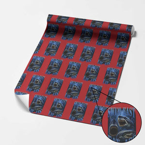 Retro Sharks Wrapping Paper Roll Swim Fast Eat Ass Vintage 90s Bootleg Graphic TS10 Red Print Your Wear