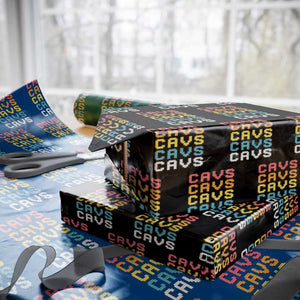 Retro Stacked Block Cavs Name Colorful Toy Brick Wrapping Paper Roll for Sports Fan
