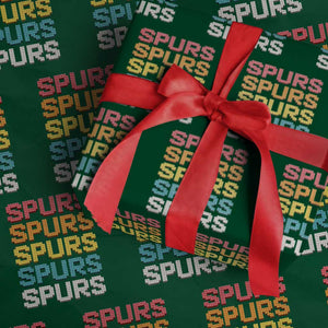 Retro Stacked Block Spurs Name Colorful Toy Brick Wrapping Paper Roll for Sports Fan