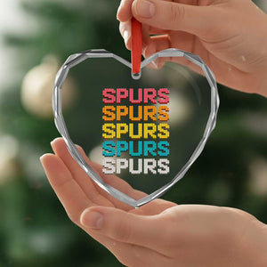 Retro Stacked Block Spurs Name Colorful Toy Brick Heart Crystal Glass Ornament for Sports Fan