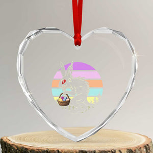 Retro Sunset Chupacabra Easter Egg Hunt Heart Crystal Glass Ornament Cryptid Lover Gift TS12 Transparent Glass 3'' Heart Print Your Wear