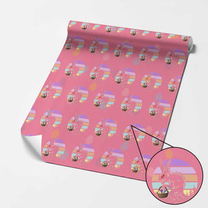 Retro Sunset Chupacabra Easter Egg Hunt Wrapping Paper Roll Cryptid Lover Gift TS12 Pink Print Your Wear