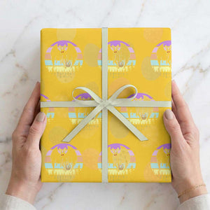 Retro Sunset Mothman Easter Egg Hunt Wrapping Paper Roll Cryptid Lover Gift TS12 Yellow Print Your Wear