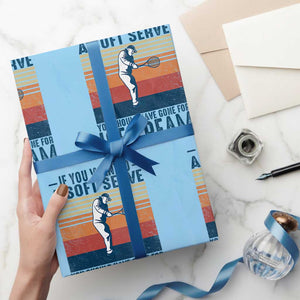 Retro Tennis Player Gift Wrapping Paper Roll If You Wanted Soft Serve Gone For Ice Cream TS12 Light Blue Print Your Wear