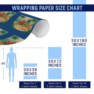 Retro Tropical Summerween Wrapping Paper Roll Halloween Summer Beach Cocktail Boo TS02 Print Your Wear