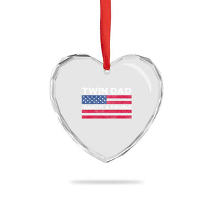 Retro Twin Dad Heart Crystal Glass Ornament Make It A Double US Flag Fathers Day TS10 Print Your Wear
