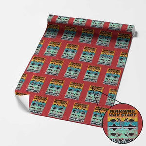 Retro World War 2 Memorabilia Wrapping Paper Roll May Start Talking About WWII WW2 Gear TS02 Red Print Your Wear