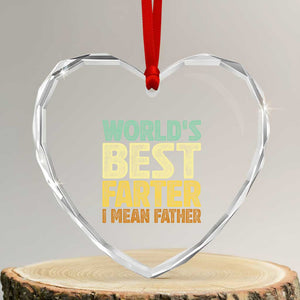 Retro World's Best Farter I Mean Father Heart Crystal Glass Ornament Gag Gift Birthday Husband Dad Fathers Day