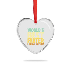 Retro World's Best Farter I Mean Father Heart Crystal Glass Ornament Gag Gift Birthday Husband Dad Fathers Day