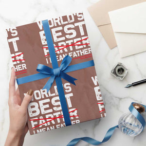 Retro World's Best Farter I Mean Father Wrapping Paper Roll Funny Best Dad TS10 Mocha Print Your Wear