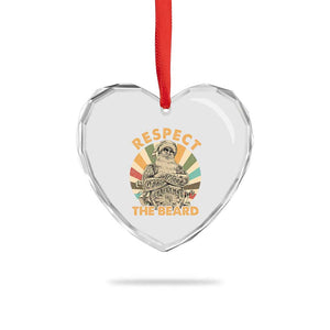 Retro Xmas Heart Crystal Glass Ornament Respect The Beard Cool Santa Vintage TS09 Print Your Wear