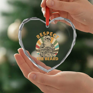 Retro Xmas Heart Crystal Glass Ornament Respect The Beard Cool Santa Vintage TS09 Print Your Wear