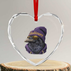 RF Football Lover Heart Crystal Glass Ornament Vintage Maryland Edgar Allan Poe The Flock Game Day TS10 Transparent Glass 3'' Heart Print Your Wear