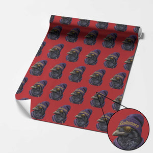RF Football Lover Wrapping Paper Roll Vintage Maryland Edgar Allan Poe The Flock Game Day TS10 Red Print Your Wear