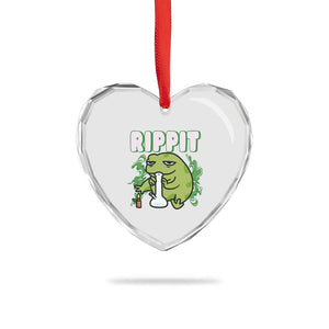 Rippit Frog Meme Heart Crystal Glass Ornament Funny Stoner Bong Rip TS10 Print Your Wear