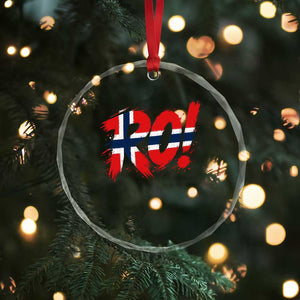 Ro Norway Viking Norwegian Flag Nordic Pride Crystal Glass Ornament