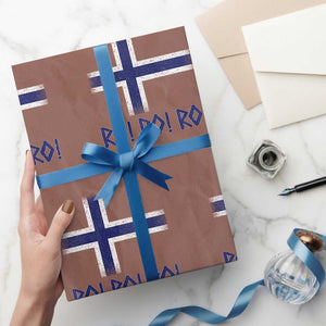 Ro Ro Norge Norway Norwegian Flag Wrapping Paper Roll TS14 Mocha Print Your Wear