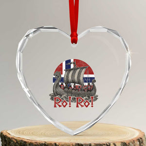 Ro Ro Norway Heart Crystal Glass Ornament Norwegian Viking Row Longship Norge Football Fan TS11 Transparent Glass 3'' Heart Print Your Wear