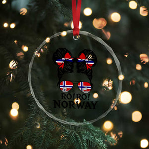 Ro Ro Norwegian Viking Ship Crystal Glass Ornament Norway Flag Messy Bun Girl TS14 Print Your Wear
