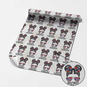 Ro Ro Norwegian Viking Ship Wrapping Paper Roll Norway Flag Messy Bun Girl TS14 Christmas Plaid Print Your Wear