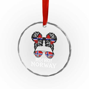 Ro Ro Norwegian Viking Ship Messy Bun Girl Crystal Glass Ornament TS14 Print Your Wear