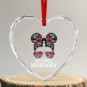 Ro Ro Norwegian Viking Ship Messy Bun Girl Heart Crystal Glass Ornament TS14 Transparent Glass 3'' Heart Print Your Wear