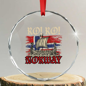 Ro Ro Norwegian Viking Ship Norway Flag Crystal Glass Ornament TS14 Transparent Glass 3'' Circle Print Your Wear