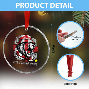 Roaring Lions England Football Pride Crystal Glass Ornament Retro Patriotic Soccer British Football Fans TS02 Print Your Wear