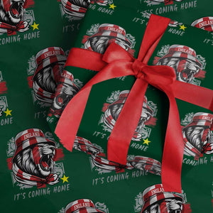 Roaring Lions England Football Pride Wrapping Paper Roll Retro Patriotic Soccer British Football Fans