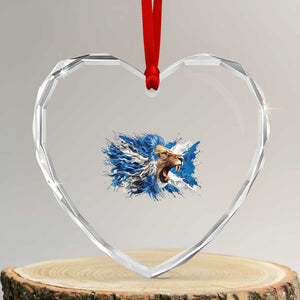 Roaring Scottish Lion Heart Crystal Glass Ornament Braveheart Scotland Flag Pride TS02 Transparent Glass 3'' Heart Print Your Wear