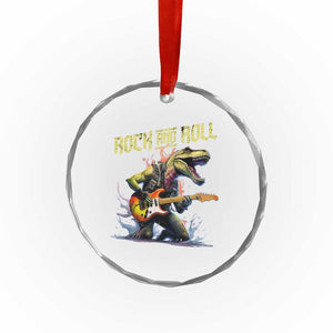 Rock And Roll Crystal Glass Ornament Funny Dionasaur Playing Guitar TS14 Print Your Wear