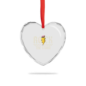 Rock The STAAR Day Heart Crystal Glass Ornament Texas Teacher Student Motivational Testing TS02 Print Your Wear