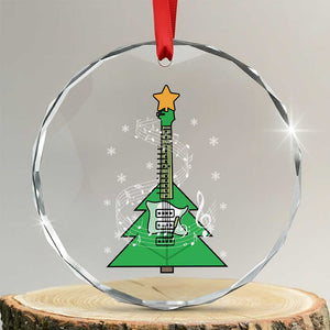 Rockin' Xmas Tree For Guitarist Music Lover Crystal Glass Ornament TS09 Transparent Glass 3'' Circle Print Your Wear