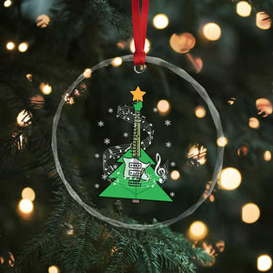 Rockin' Xmas Tree For Guitarist Music Lover Crystal Glass Ornament TS09 Print Your Wear