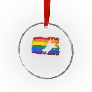 Rodeo Cowboy Bull Rider Western LGBTQ Rainbow Flag Crystal Glass Ornament TS14 Print Your Wear