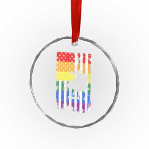 Rodeo Gay Cowboy Western LGBTQ Rainbow Flag Crystal Glass Ornament TS14 Print Your Wear