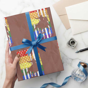 Rodeo Gay Cowboy Western LGBTQ Rainbow Flag Wrapping Paper Roll
