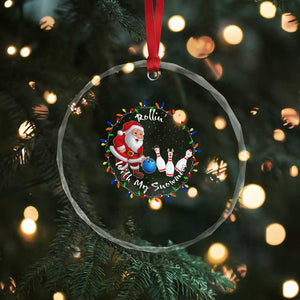 Rollin With My Snowmies Crystal Glass Ornament Bowling Xmas Gift TS12 Print Your Wear