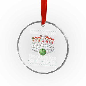 Rollin With My Snowmies Crystal Glass Ornament Funny Christmas Bowling Ugly Sweater Gift TS12 Print Your Wear