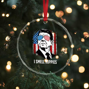 Ronald Reagan 4th of July America Flag Crystal Glass Ornament I Smell Hippies TS14 Print Your Wear