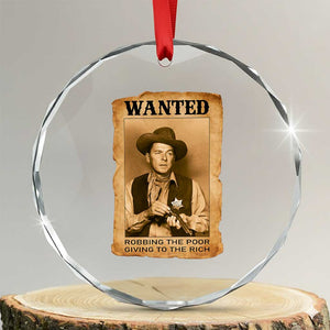 Ronald Reagan Cowboy Retro American President Crystal Glass Ornament Robbing The Poor GIving To Te Rich TS14 Transparent Glass 3'' Circle Print Your Wear