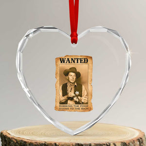 Ronald Reagan Cowboy Retro American President Heart Crystal Glass Ornament Robbing The Poor GIving To Te Rich TS14 Transparent Glass 3'' Heart Print Your Wear