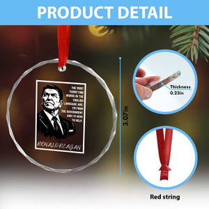 Ronald Reagan Quote Crystal Glass Ornament American Flag US President TS14 Print Your Wear