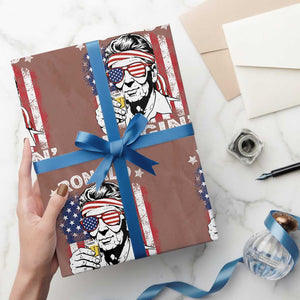 Ronald Reagan Wrapping Paper Roll 4th of July America Flag Beer TS14 Mocha Print Your Wear